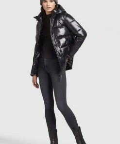 Khujo GERDA SHINY - Cappotto Invernale - Schwarz, Donna -Offerte khujo Negozio 0a0e691c18664445b5de73708111ddc8