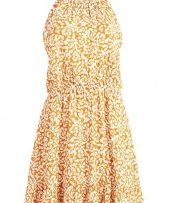 Khujo KELSA - Vestito Estivo - Ocker Geblümt, Donna -Offerte khujo Negozio 0bd1f4787912421d9caa747850f1ce9c