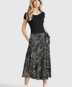 Khujo HEPKE - Gonna A Campana - Schwarz-weiß Gemustert, Donna -Offerte khujo Negozio 0d1c4a854b5c4c1699ee750ceafa251d