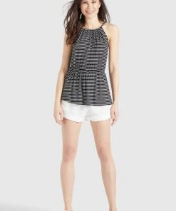 Khujo VALDA - Top - Schwarz-weiß Gestreift, Donna -Offerte khujo Negozio 1603cdd474854de2a9f2901d225fd7e4