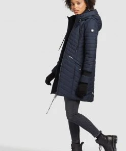 Khujo MANTEL TOOTS STRUCTURED - Cappotto Invernale - Dunkelblau, Donna -Offerte khujo Negozio 209e8d70322c4aeaaa77e2cffde8d084