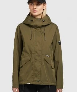 Khujo FRIPS - Giacca Da Mezza Stagione - Dunkeloliv, Donna