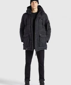 Khujo ROSS - Cappotto Invernale - Schwarz, Uomo
