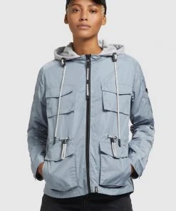 Khujo FLAMES - Giacca Leggera - Blaugrau Hell, Donna