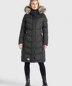 Khujo LUBECK LONG - Cappotto Invernale - Dunkelgrau, Donna