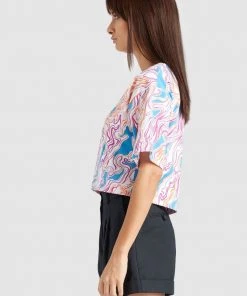 Khujo SUTTON - T-shirt Con Stampa - Mehrfarbig Gemustert, Donna -Offerte khujo Negozio 29a8df3048664625ad251a53da035ed8