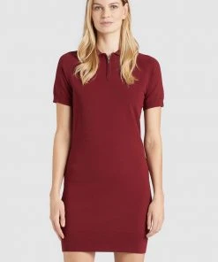 Khujo PANNA - Abito In Maglia - Dunkelrot, Donna