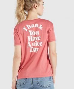 Khujo BANANI THANK YOU - T-shirt Con Stampa - Rosa, Donna