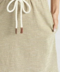 Khujo ANNEMARIE - Vestito Di Maglina - Weiß-ocker Gestreift, Donna -Offerte khujo Negozio 321dde8ad16142c4bc97a61eae9522e7