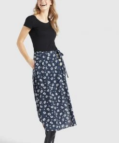 Khujo HEPKE - Gonna A Campana - Blau-weiß Geblümt, Donna -Offerte khujo Negozio 35959061941842baa786c53e4b7821a0