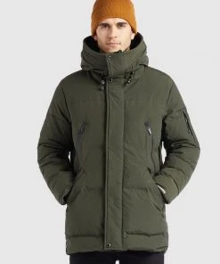 Khujo GORD - Cappotto Invernale - Dunkelgrün, Uomo