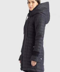 Khujo MANTEL TOPSY2 - Cappotto Invernale - Schwarz Weiß Meliert, Donna -Offerte khujo Negozio 3cf1c0f4bdd84cf3a764f4fbee6d859e