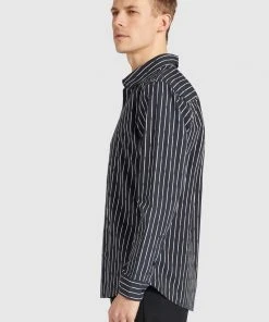 Khujo WAITE - Camicia - Schwarz Gestreift, Uomo -Offerte khujo Negozio 459e0b061c1d4242907c66b135e6e196