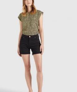 Khujo RIVEN - Shorts Di Jeans - Schwarz, Donna -Offerte khujo Negozio 4620d4de6cf64b73a4fa4eabf60e68a6