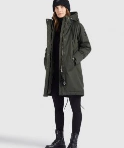 Khujo MANTEL XENIA - Cappotto Invernale - Dunkelgrün, Donna -Offerte khujo Negozio 46c4c825d25c499687442c8a256f27ad