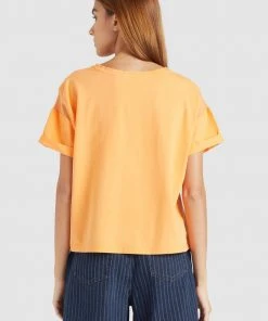 Khujo REAGAN - T-shirt Con Stampa - Orange, Donna -Offerte khujo Negozio 4cd45239290648299fcabc0e9b47e5c7