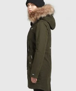 Khujo CODISH - Cappotto Invernale - Dunkelgrün, Donna -Offerte khujo Negozio 4f06c93509294e53b24f26eff2aa7e75