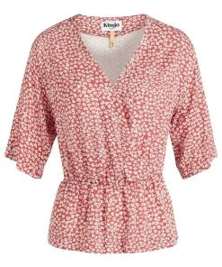Khujo RINALDA - Camicetta - Rot Weiß Geblümt, Donna -Offerte khujo Negozio 53348fedd0094f4083f75b84ef0dff49