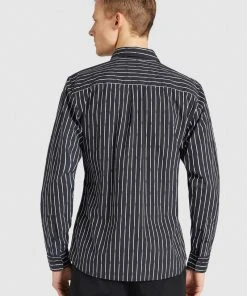 Khujo WAITE - Camicia - Schwarz Gestreift, Uomo -Offerte khujo Negozio 55120fc89d8f4c3b8c6eaa352959e236