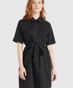 Khujo WENDY - Abito A Camicia - Schwarz, Donna