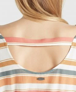 Khujo DOREEN - Vestito Lungo - Mehrfarbig Gestreift, Donna -Offerte khujo Negozio 5c55f1cac8f6466996bfc14ef83943ef