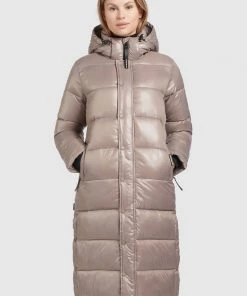 Khujo CORINNA SHINY - Cappotto Invernale - Taupe Glänzend, Donna