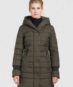 Khujo CONSTANZE STRUCTURED - Cappotto Invernale - Dunkeloliv, Donna