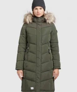 Khujo LUBECK LONG5 - Cappotto Invernale - Dunkeloliv, Donna