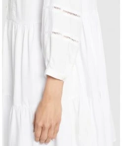 Khujo CREPES - Vestito Estivo - Weiß, Donna -Offerte khujo Negozio 65e6e3ff56f143f583624937cd73f4ed