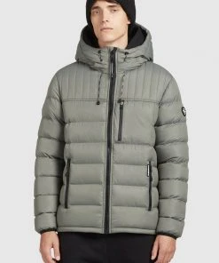 Khujo WANG - Giacca Invernale - Graugrün Polyester, Uomo