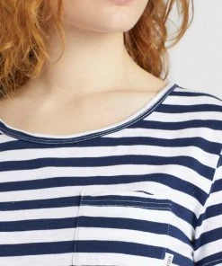 Khujo VAISHALI - Vestito Di Maglina - Blau Gestreift, Donna -Offerte khujo Negozio 69847037a0ea4df69ce582cac8fef72a