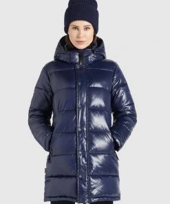 Khujo WENCKE SHINY - Cappotto Invernale - Dunkelblau Glänzend, Donna