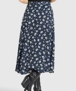 Khujo HEPKE - Gonna A Campana - Blau-weiß Geblümt, Donna -Offerte khujo Negozio 7301bb1085ed420dbc5611b2e1d354f7