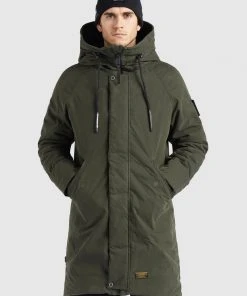 Khujo HAAK - Cappotto Invernale - Dunkelgrün, Uomo