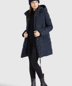 Khujo DELINAS2 - Cappotto Invernale - Dunkelblau, Donna -Offerte khujo Negozio 74e4fbefb70c47efab6ae5829aea6070