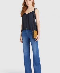 Khujo SUGAR - Camicetta - Dark Blue, Donna -Offerte khujo Negozio 772c5825dc444e369741eedf0c556c9c