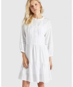 Khujo CREPES - Vestito Estivo - Weiß, Donna