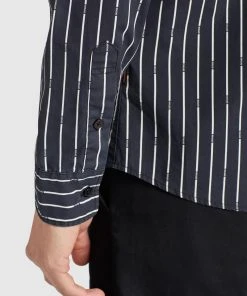 Khujo WAITE - Camicia - Schwarz Gestreift, Uomo -Offerte khujo Negozio 7a4fab91dcb947c0a18ef336557174f5