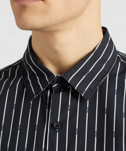 Khujo WAITE - Camicia - Schwarz Gestreift, Uomo -Offerte khujo Negozio 7b12f3650cae498b952a4aa98ed9a3ff