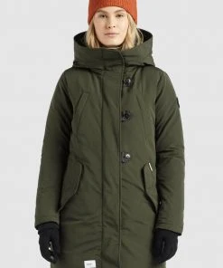 Khujo CLEAO - Cappotto Invernale - Dunkeloliv, Donna