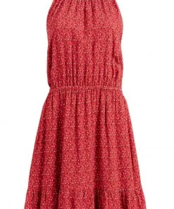 Khujo KELSA - Vestito Estivo - Rot Geblümt, Donna