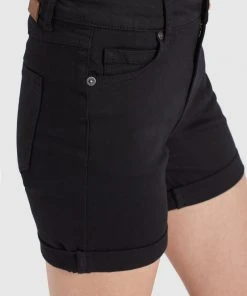 Khujo RIVEN - Shorts Di Jeans - Schwarz, Donna -Offerte khujo Negozio 8d3ed51bb76b4c54aae4c7972c6c36a7
