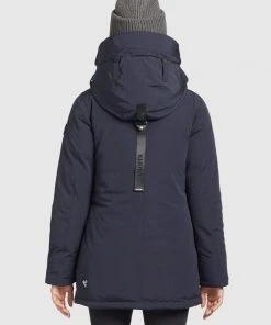 Khujo KANDA - Cappotto Invernale - Dark Blue, Donna -Offerte khujo Negozio 8f85af3e914e416d951e90f1bc062b18