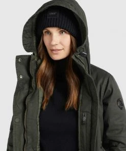 Khujo MANTEL XENIA - Cappotto Invernale - Dunkelgrün, Donna -Offerte khujo Negozio 914ecdaf39e346df83baef1bc81ab9f5