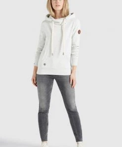 Khujo FANCI - Felpa Con Cappuccio - Hellgrau Meliert, Donna