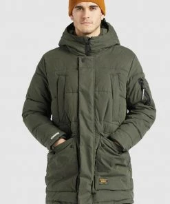 Khujo SHANCK - Cappotto Invernale - Dunkeloliv, Uomo