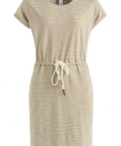 Khujo ANNEMARIE - Vestito Di Maglina - Weiß-ocker Gestreift, Donna -Offerte khujo Negozio 95bfbe85ef2e41f287b6cd69967aa647