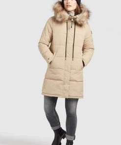 Khujo MANTEL JARVANA - Cappotto Invernale - Beige, Donna