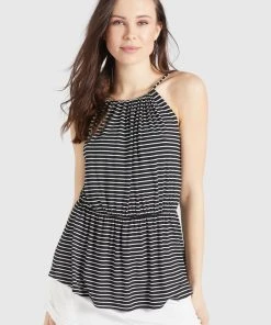 Khujo VALDA - Top - Schwarz-weiß Gestreift, Donna -Offerte khujo Negozio 9ad14aff73d54477ae9192955bd865b5