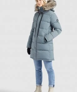 Khujo MANTEL JARVANA - Cappotto Invernale - Blaugrau, Donna